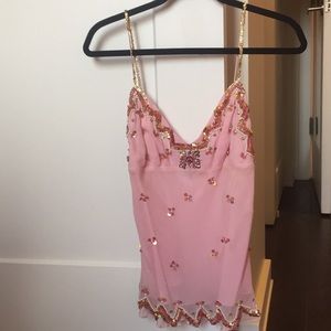 MILLY pink sequined top - GORGEOUS detail!
